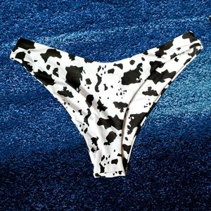BLACK AND WHITE (COW PRINT) HIGH CUT BIKINI BOTTOM